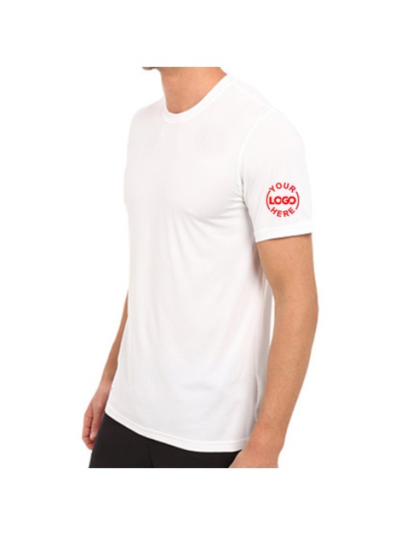 Embroidered Dri fit mesh round neck White industrial T-Shirt